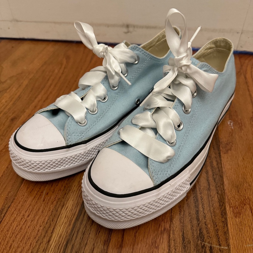 Tiffany Blue Platform Converse Size 9 / UK7